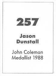 1990 Select AFL Stickers #257 Jason Dunstall Back